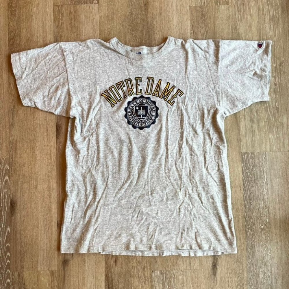 Vintage 80's Champion Heavy Weight Shirt University of Notre Dame Size XL
